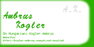 ambrus kogler business card